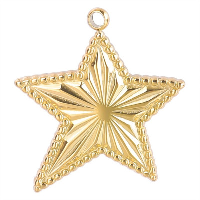 Star pendant, surgical steel, three color variants