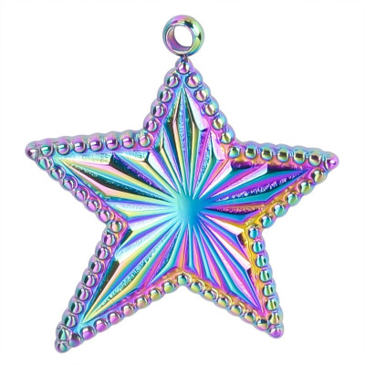 Star pendant, surgical steel, three color variants