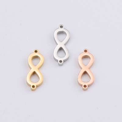Connector horizontal figure eight made of surgical steel three color variants