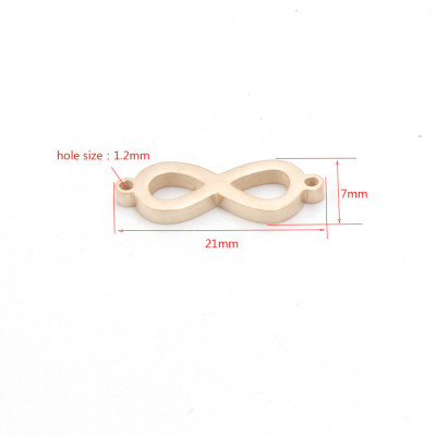 Connector horizontal figure eight made of surgical steel three color variants