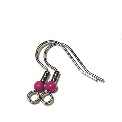 Afro hook with colored ball surgical steel