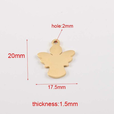 Angel pendant made of surgical steel, 3 color variants