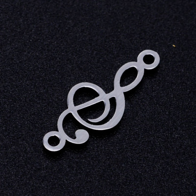 Surgical steel treble clef connector