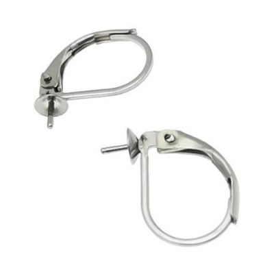 Earrings with stem for sticking, surgical steel