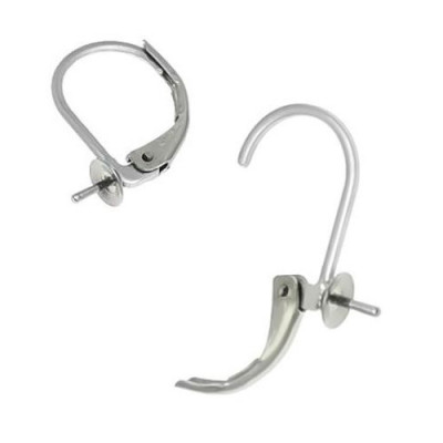 Earrings with stem for sticking, surgical steel