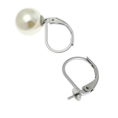 Earrings with stem for sticking, surgical steel