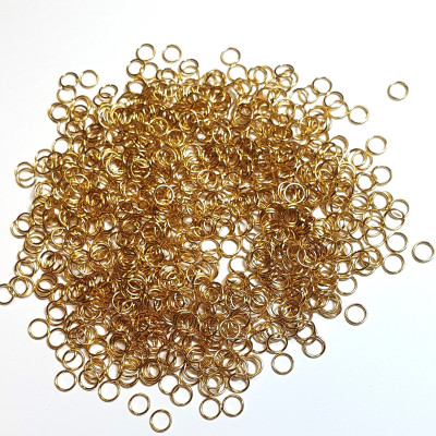 Connecting ring closed 6 x 0.7mm from surgical steel gold galvanization