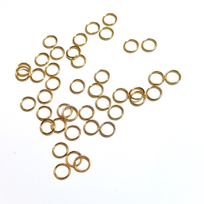 Connecting ring closed 4 x 0.7mm from surgical steel gold galvanization
