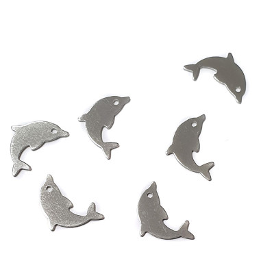Surgical steel dolphin pendant