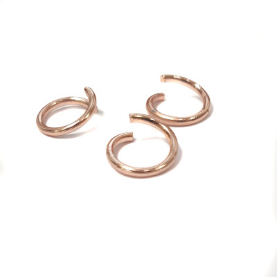 Connecting ring open 8 x 1mm made of surgical steel Rose gold Galvanization