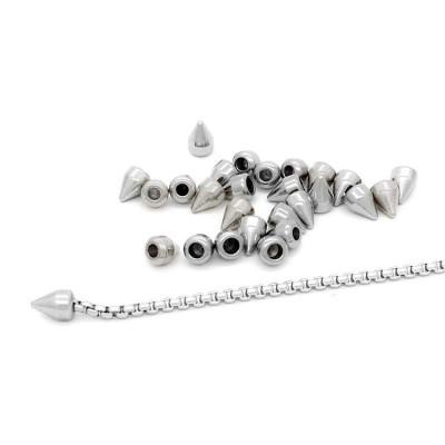 End for chains, leather diameter 2 or 2.5 mm surgical steel