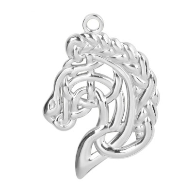 Horse head pendant, 3 color options, surgical steel