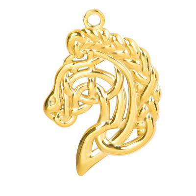 Horse head pendant, 3 color options, surgical steel