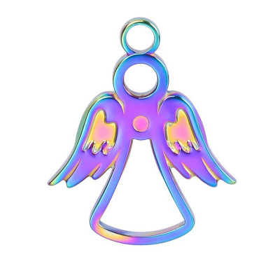 Angel pendant 3 color variants surgical steel