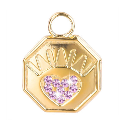 Pendant with paw and chatons, 3 color options, surgical steel