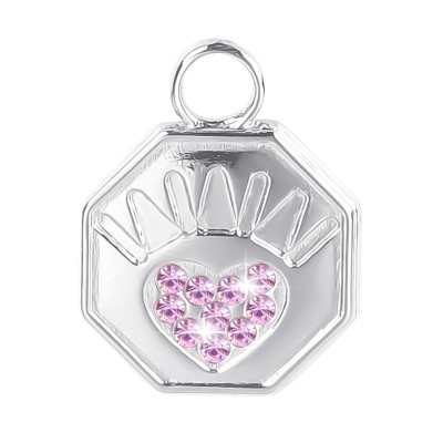 Pendant with paw and chatons, 3 color options, surgical steel