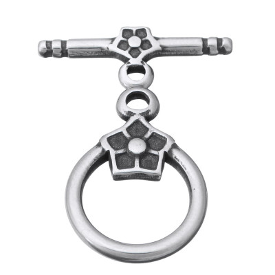 American fastening with a surgical steel flower