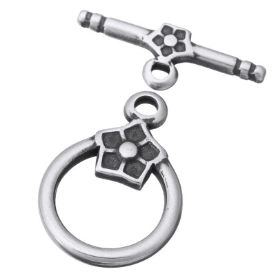 American fastening with a surgical steel flower