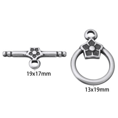 American fastening with a surgical steel flower