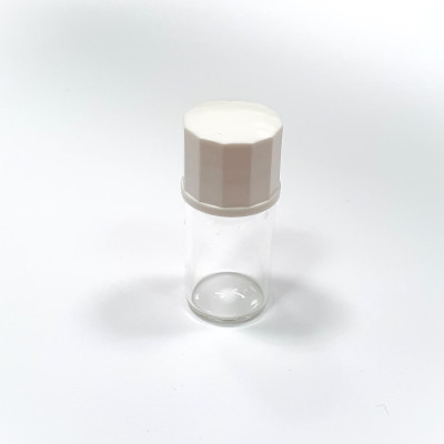 Glass bottle with stopper and screw cap