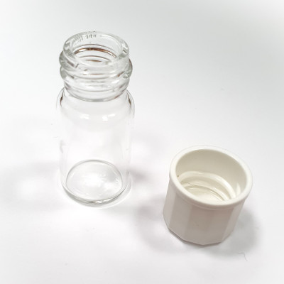 Glass bottle with stopper and screw cap