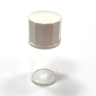 Glass bottle with stopper and screw cap