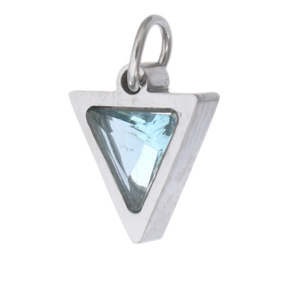 Pendant triangle with colored stone, surgical steel