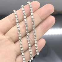 Borta chain with strass stones width 2 or 3 mm surgical steel