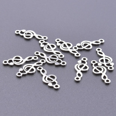Surgical steel treble clef connector