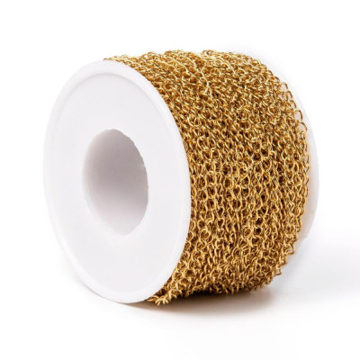 Smooth Curb Extension Chain 4 mm Gold Plated Stainless Steel