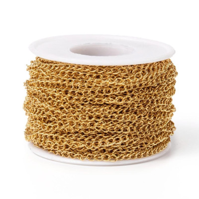 Smooth Curb Extension Chain 4 mm Gold Plated Stainless Steel