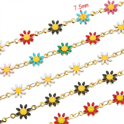 Chain fabric with flowers, a choice of 4 variants, surgical steel