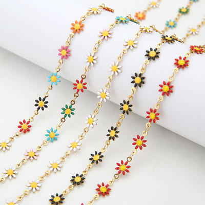 Chain fabric with flowers, a choice of 4 variants, surgical steel