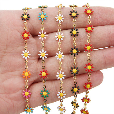 Chain fabric with flowers, a choice of 4 variants, surgical steel