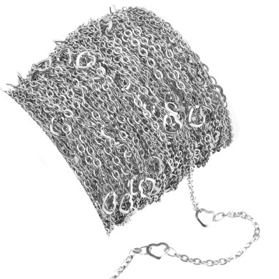 Chain with hearts 2 color options surgical steel