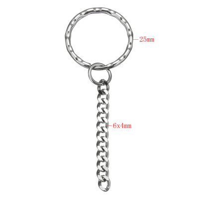 Key ring with chain surgical steel