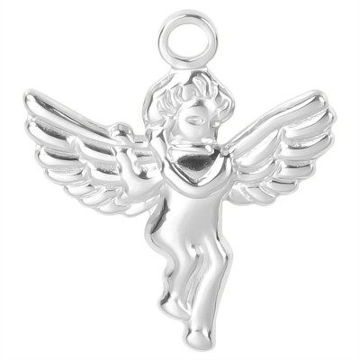 Angel pendant with a heart, surgical steel, 3 color variants