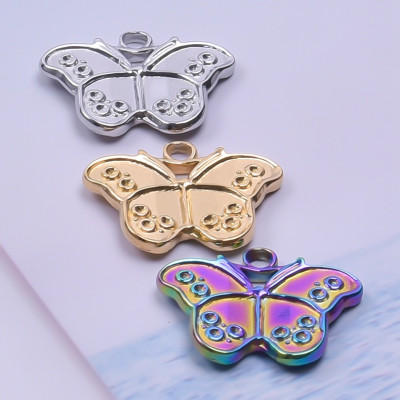 Butterfly pendant, 3-color variants, surgical steel