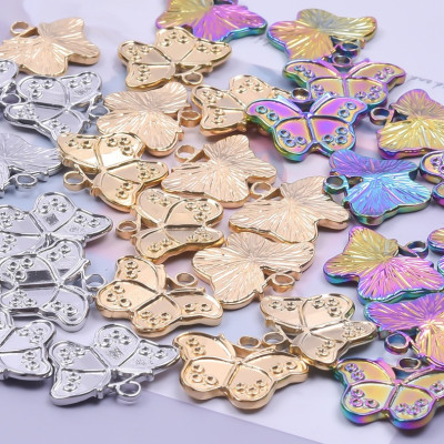 Butterfly pendant, 3-color variants, surgical steel