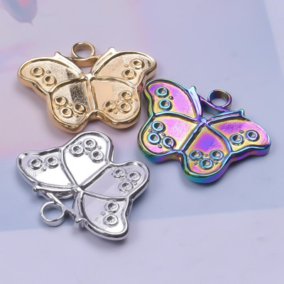 Butterfly pendant, 3-color variants, surgical steel