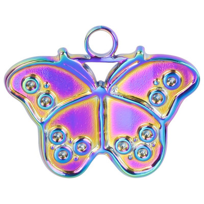 Butterfly pendant, 3-color variants, surgical steel