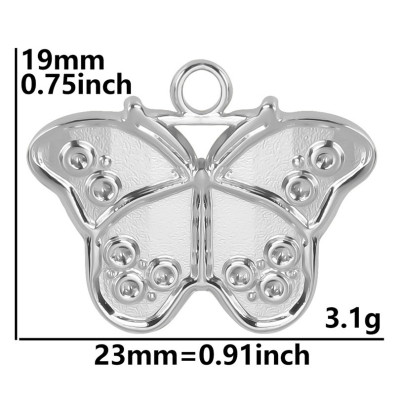 Butterfly pendant, 3-color variants, surgical steel