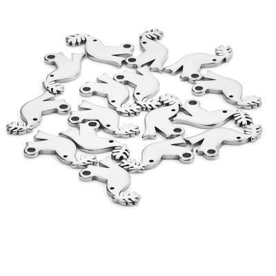 Small bird pendant with a light bulb, surgical steel