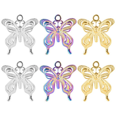 Butterfly pendant three color combinations surgical steel