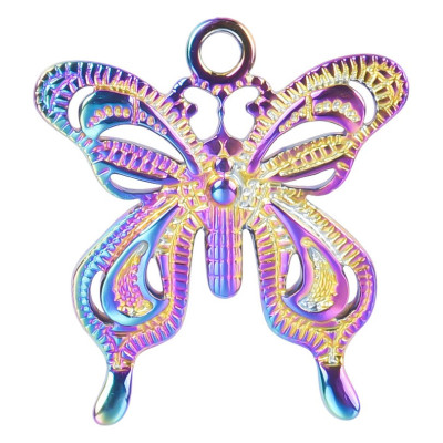 Butterfly pendant three color combinations surgical steel