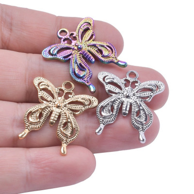 Butterfly pendant three color combinations surgical steel