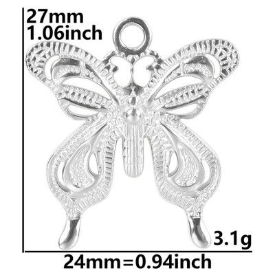 Butterfly pendant three color combinations surgical steel
