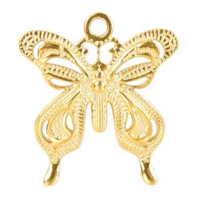 Butterfly pendant three color combinations surgical steel
