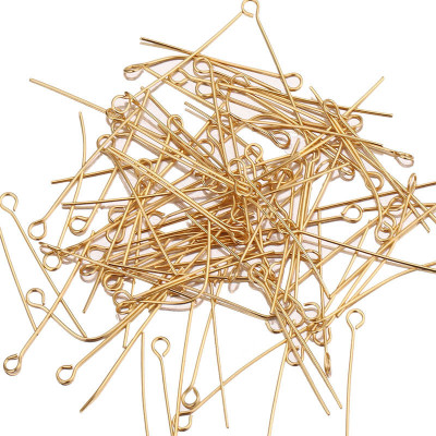 Eyelet needle 50mm made of surgical steel gold galvanization