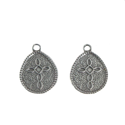 Patty pendant with cross, surgical steel